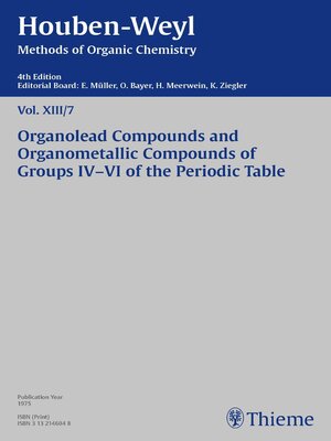 cover image of Houben-Weyl Methods of Organic Chemistry Volume XIII/7